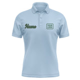 Custom Light Blue Green Short-Sleeve Polo Shirt