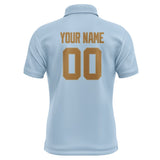 Custom Light Blue Khaki Short-Sleeve Polo Shirt