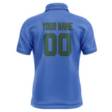 Custom Sky Blue Green Short-Sleeve Polo Shirt