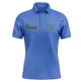 Custom Sky Blue Green Short-Sleeve Polo Shirt