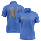Custom Sky Blue Dark Grey Short-Sleeve Polo Shirt