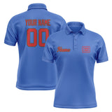 Custom Sky Blue Red Short-Sleeve Polo Shirt