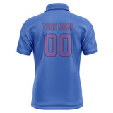 Custom Sky Blue Light Purple Short-Sleeve Polo Shirt