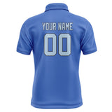 Custom Sky Blue Light Blue Short-Sleeve Polo Shirt