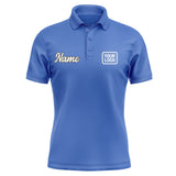 Custom Sky Blue Cream Short-Sleeve Polo Shirt