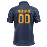 Custom Blue Yellow Short-Sleeve Polo Shirt