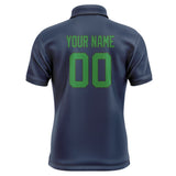 Custom Blue Emerald Green Short-Sleeve Polo Shirt