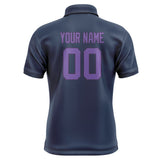 Custom Blue Light Purple Short-Sleeve Polo Shirt
