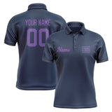 Custom Blue Light Purple Short-Sleeve Polo Shirt