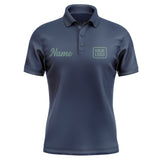 Custom Blue Blue Green Short-Sleeve Polo Shirt