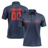 Custom Blue Orange Red Short-Sleeve Polo Shirt