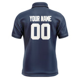 Custom Blue White Short-Sleeve Polo Shirt