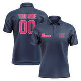 Custom Blue Pink Short-Sleeve Polo Shirt