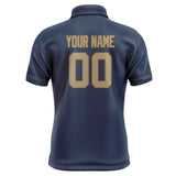Custom Blue Light Khaki Short-Sleeve Polo Shirt