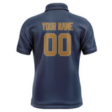 Custom Blue Khaki Short-Sleeve Polo Shirt