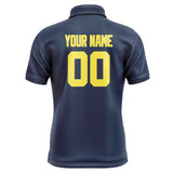 Custom Blue Light Yellow Short-Sleeve Polo Shirt