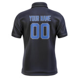Custom Navy Sky Blue Short-Sleeve Polo Shirt