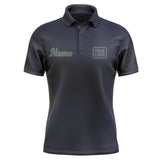 Custom Navy Dark Grey Short-Sleeve Polo Shirt