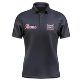 Custom Navy Light Pink Short-Sleeve Polo Shirt