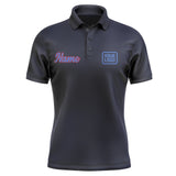 Custom Navy Sky Blue Short-Sleeve Polo Shirt