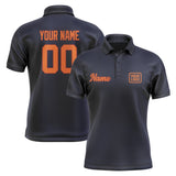 Custom Navy Orange Short-Sleeve Polo Shirt