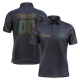 Custom Navy Green Short-Sleeve Polo Shirt