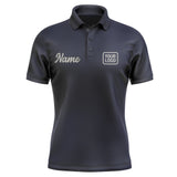 Custom Navy Gray Short-Sleeve Polo Shirt