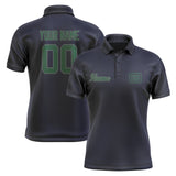 Custom Navy Green Short-Sleeve Polo Shirt