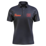 Custom Navy Red Short-Sleeve Polo Shirt