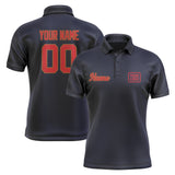 Custom Navy Red Short-Sleeve Polo Shirt