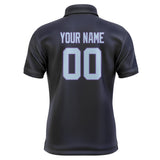 Custom Navy Light Blue Short-Sleeve Polo Shirt