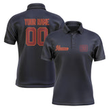 Custom Navy Crimson Red Short-Sleeve Polo Shirt