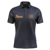 Custom Navy Khaki Short-Sleeve Polo Shirt
