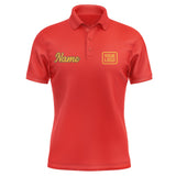 Custom Orange Red Yellow Short-Sleeve Polo Shirt