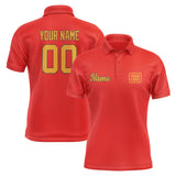 Custom Orange Red Yellow Short-Sleeve Polo Shirt