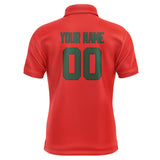 Custom Orange Red Green Short-Sleeve Polo Shirt