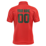 Custom Orange Red Dark Green Short-Sleeve Polo Shirt
