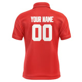 Custom Orange Red White Short-Sleeve Polo Shirt