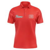 Custom Orange Red Gray Short-Sleeve Polo Shirt