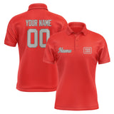 Custom Orange Red Gray Short-Sleeve Polo Shirt