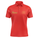 Custom Orange Red Orange Short-Sleeve Polo Shirt