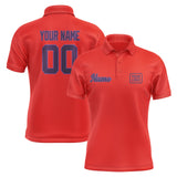 Custom Orange Red Purple Short-Sleeve Polo Shirt
