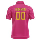 Custom Pink Yellow Short-Sleeve Polo Shirt