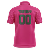 Custom Pink Green Short-Sleeve Polo Shirt