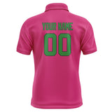 Custom Pink Emerald Green Short-Sleeve Polo Shirt