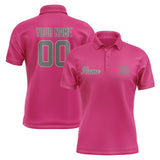 Custom Pink Dark Grey Short-Sleeve Polo Shirt