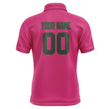 Custom Pink Dark Green Short-Sleeve Polo Shirt