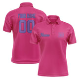 Custom Pink Light Purple Short-Sleeve Polo Shirt