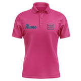 Custom Pink Navy Short-Sleeve Polo Shirt