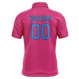 Custom Pink Sky Blue Short-Sleeve Polo Shirt